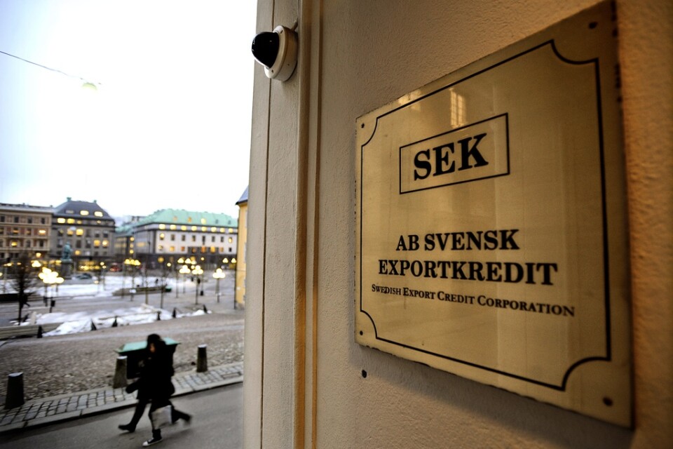 Statliga Svensk exportkredit ökade sin utlåning till 33,3 miljarder kronor under första kvartalet. Arkivbild