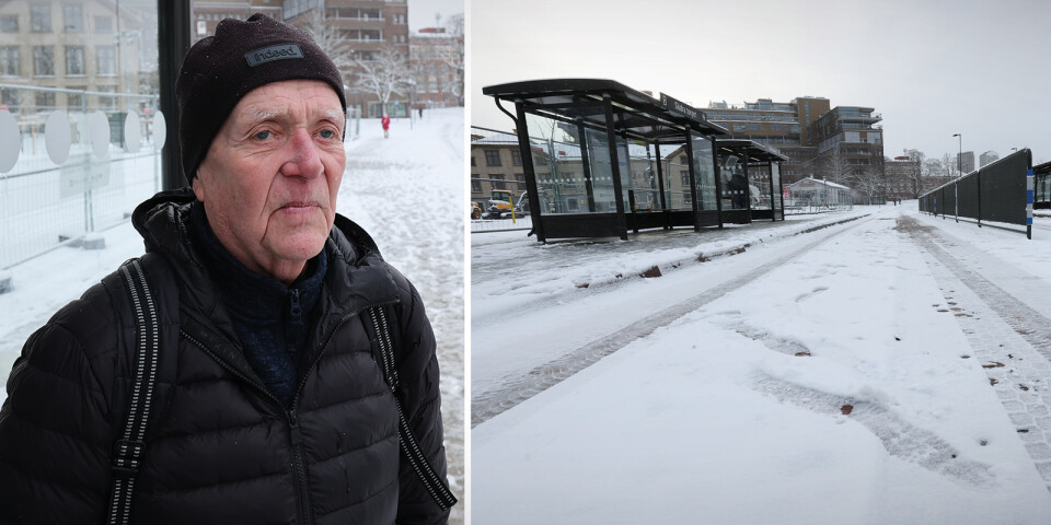 Alla stadsbussar drogs in efter snöovädret i Borås – resenärer strandades