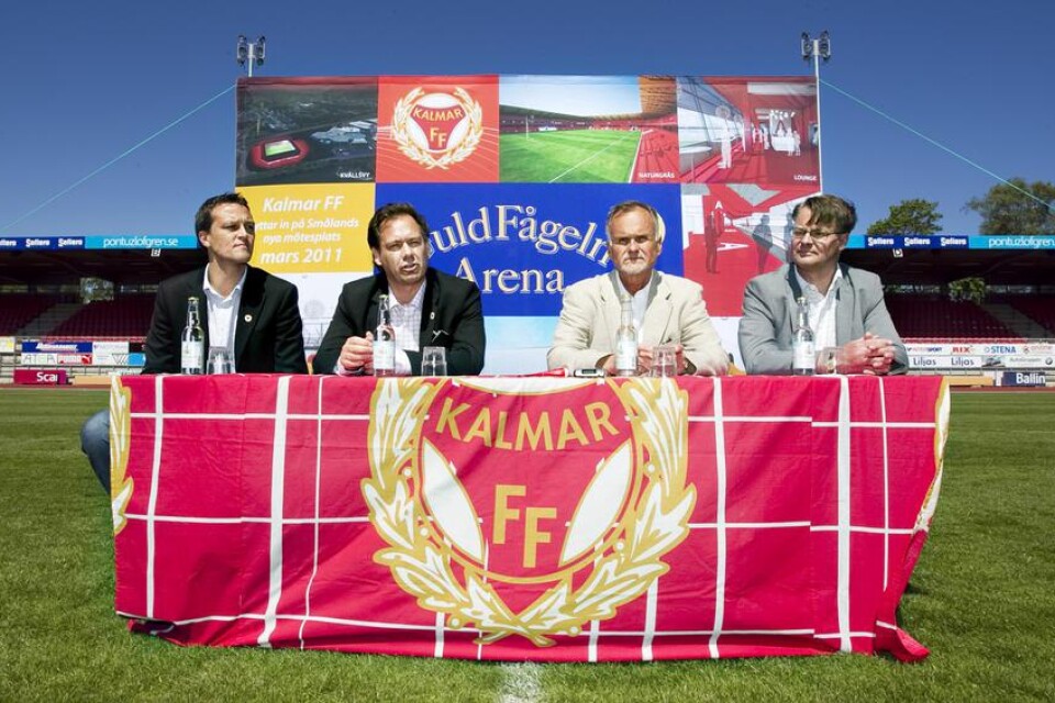 Namnet på arenan presenterades av KFF:s klubbchef Svante Samuelsson, KFF-ordförande Johnny Petersson, Guldfågelns vd Jimmie Samuelsson och marknadschefen Johan Ekerot.