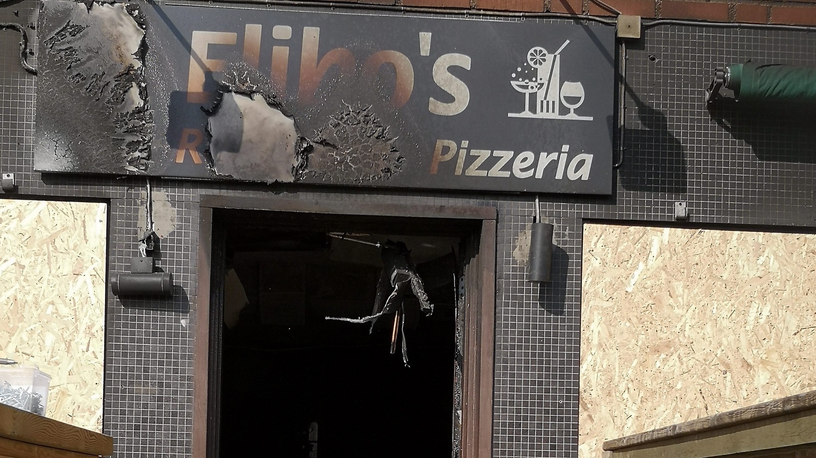 Pizzerian blev totalt utbränd. Foto: Maja Ögren Andersson