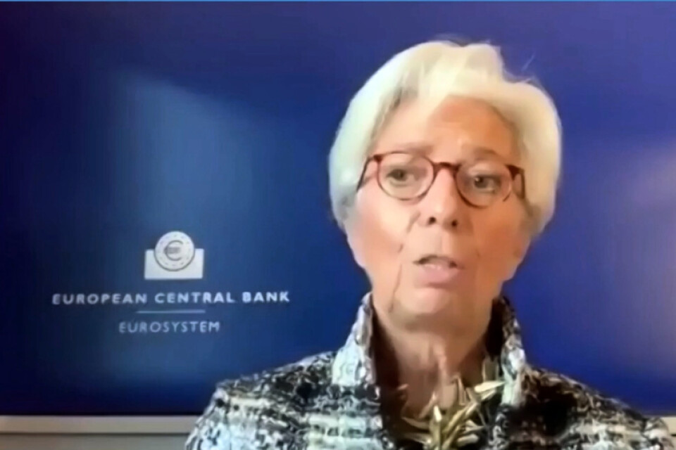 Ordföranden för den europeiska centralbanken ECB Christine Lagarde höjer inte räntan.
