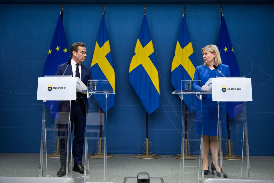 Blockpolitiken personifierad. Valet handlar om Ulf Kristersson (M) eller Magdalena Andersson (S) ska bli statsminister efter den 11 september.