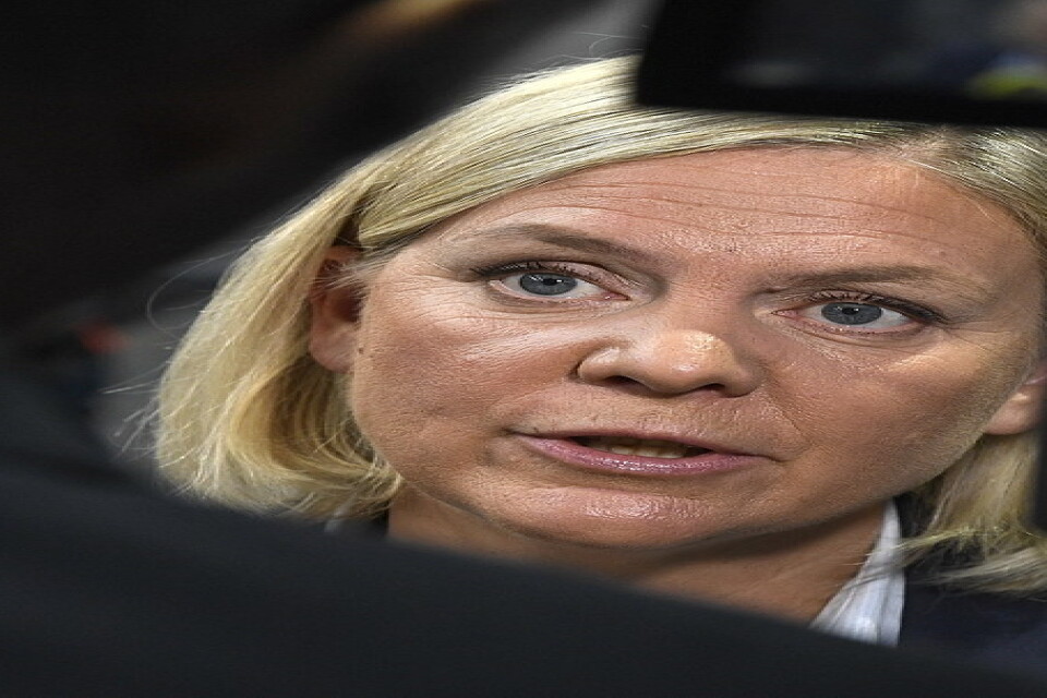Finansminister Magdalena Andersson (S) till attack. Bild från i förra veckan.