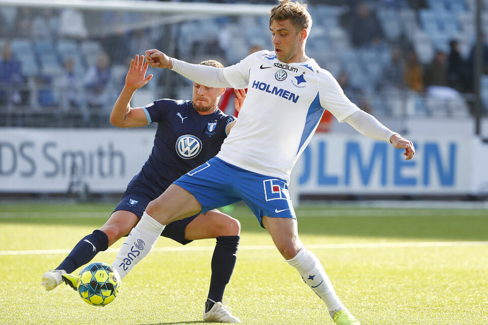 Norrköpings Christoffer Nyman gjorde säsongens första mål när han kvitterade mot Malmö FF.