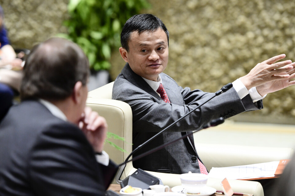Jack Ma i samband med ett möte i Kina med statsminister Stefan Löfven (S). Arkivbild.