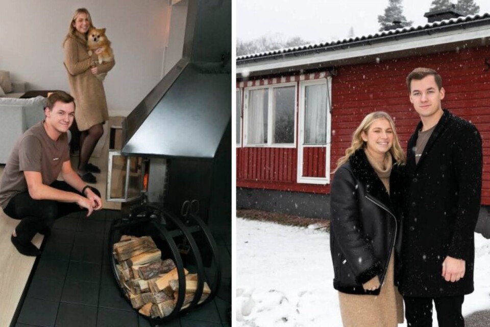 23-åringarna Stephanie Eriksson och Philip Elander bor sedan ungefär ett halvår tillbaka i ett 100 kvadratmeter stort hus i Norrby i Oskarshamn.