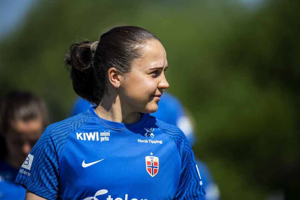 Heidi Ellingsen under ett träningsläger med norska landslaget på Öland sommaren 2021.