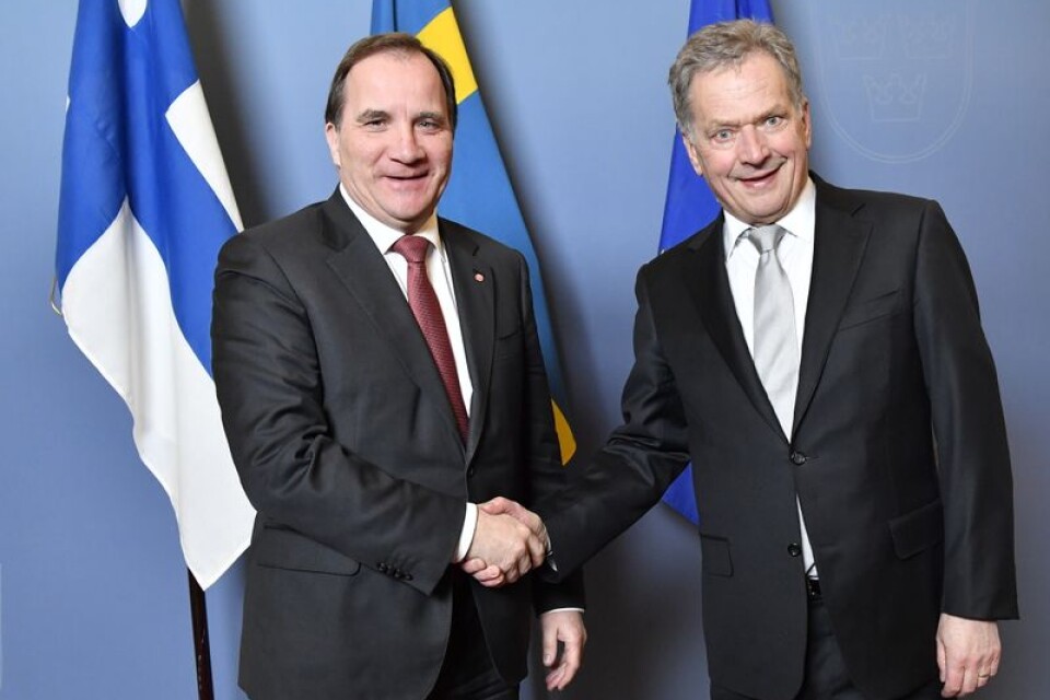 Stefan Löfven med finlands president Sauli Niinistö.