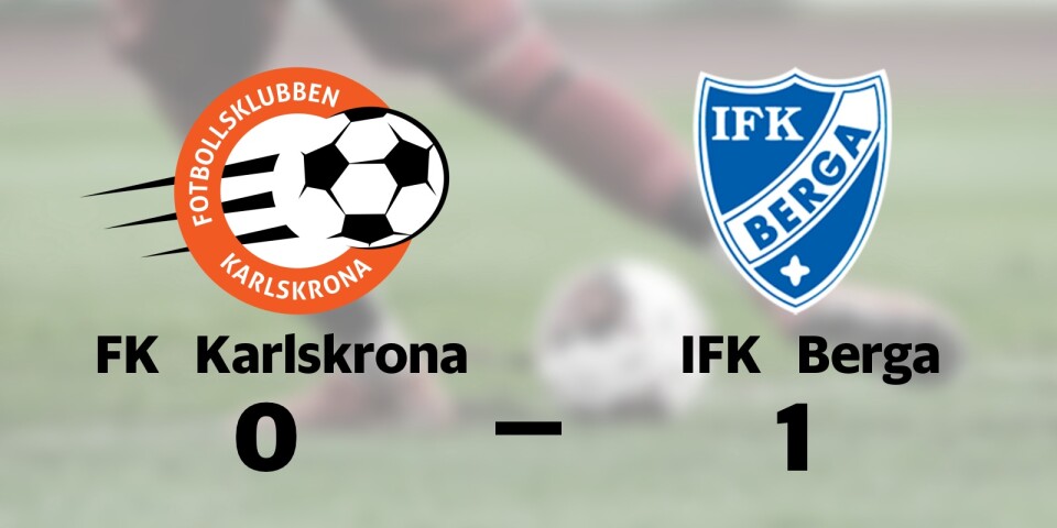 FK Karlskrona föll hemma mot IFK Berga