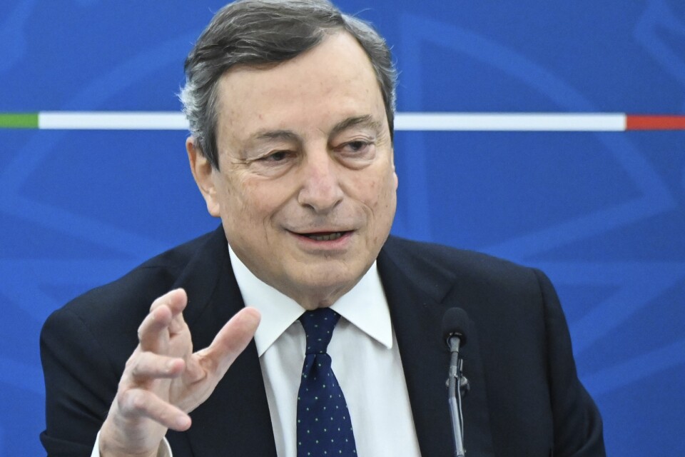 Förre ECB-chefen Mario Draghi, född 1947, leder Italiens regering sedan början av februari. Arkivfoto.
