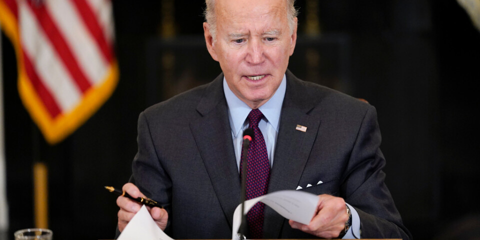 President Joe Biden vid ett möte under tisdagen.