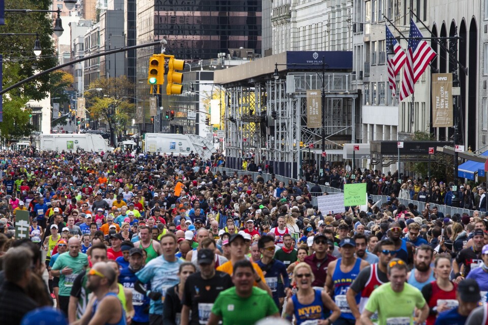 New York City Marathon var en folkfest 2019. Arkivbild.