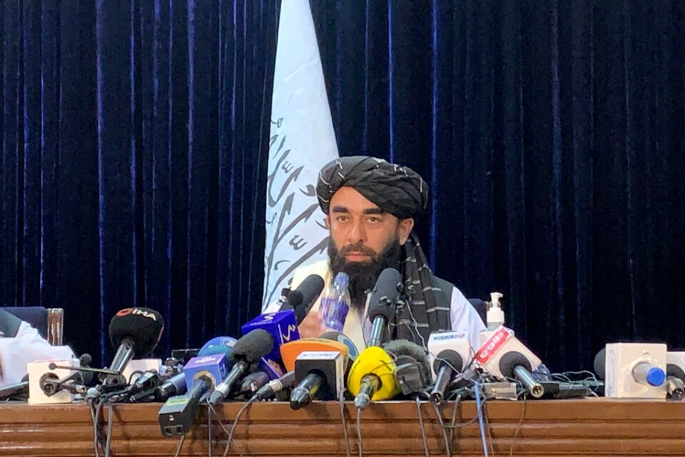 Talibanernas talesperson Zabihullah Mujahid.