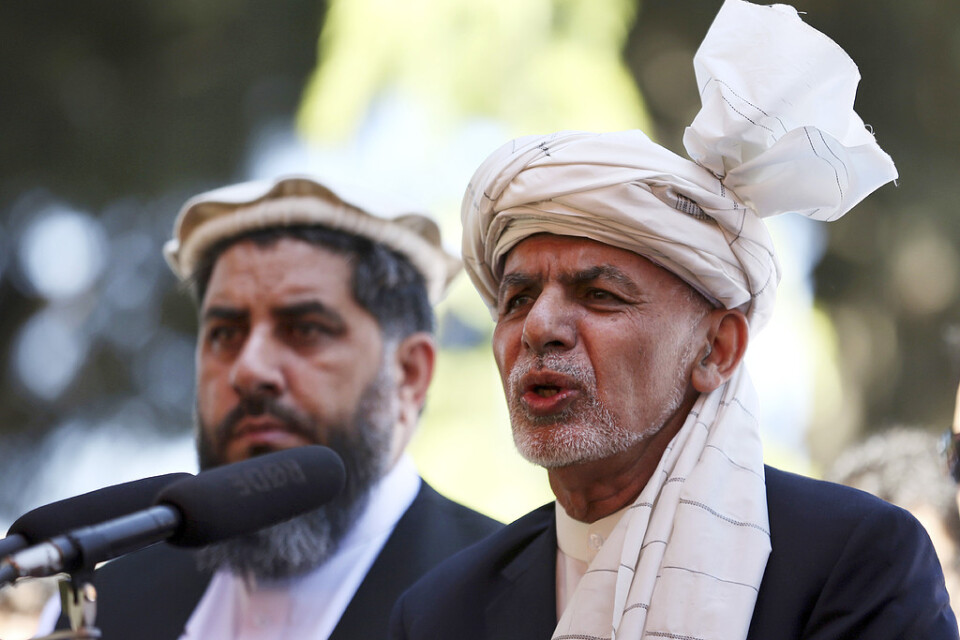 Afghanistans president Ashraf Ghani under ramadans avslutningshögtid eid al-fitr i huvudstaden Kabul.