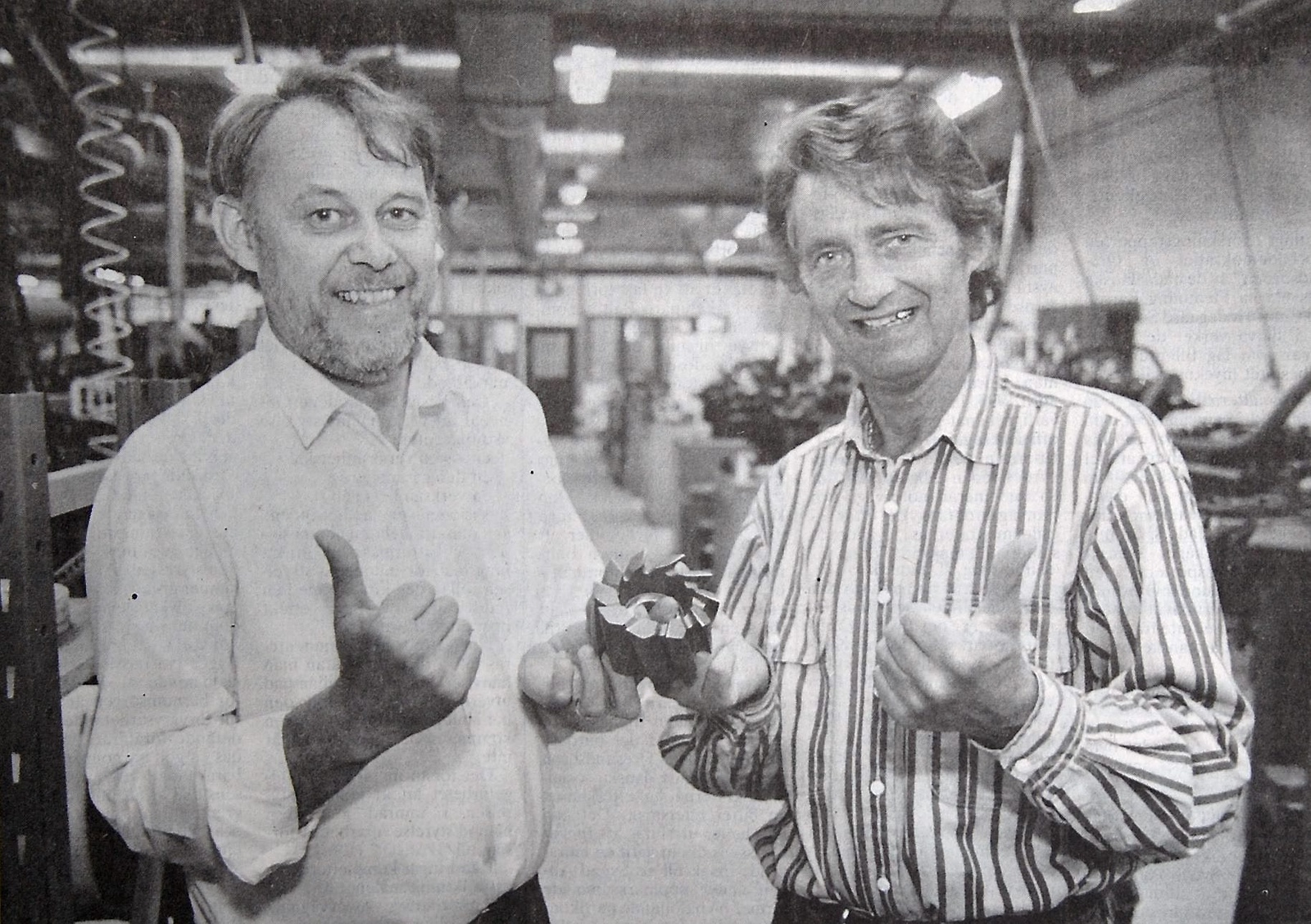 Karl-Inge Bengtsson och Alf Ljungbeck satsar nu på tillverkning av specialverktyg.
Arkiv: Jörgen Ahlström