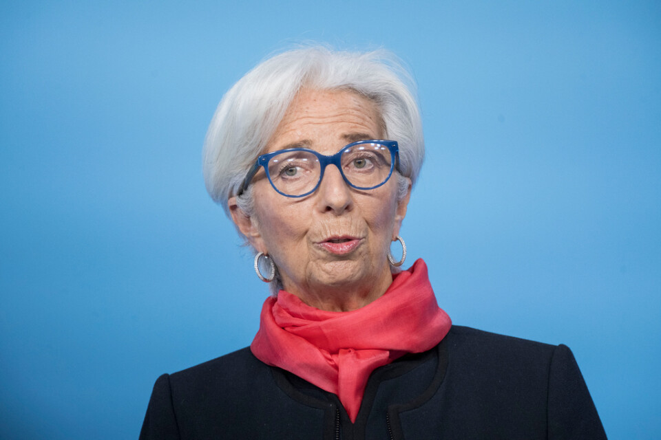 Ett oväntat högt inflationstryck i eurozonen kan pressa ECB och chefen Christine Lagarde att snabba på planerade åtstramningar av pandemistimulanser. Arkivbild