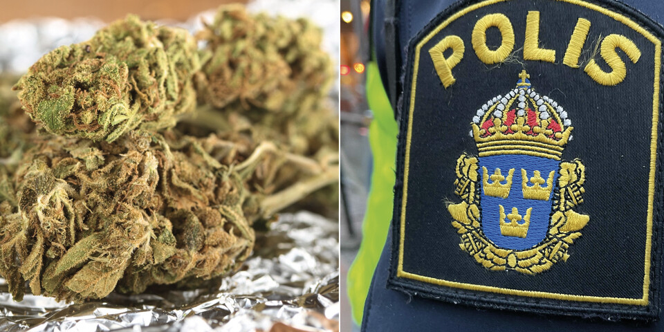 Drygt 2,5 kilo cannabis hittades i lägenheten.