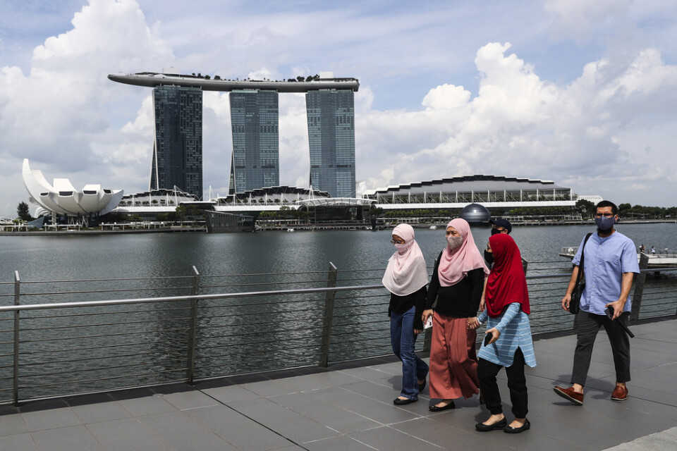 Högsta temperaturen på 40 år har uppmätts i Singapore. Bilden är tagen i juni 2020 i Marina Bay i Singapore.