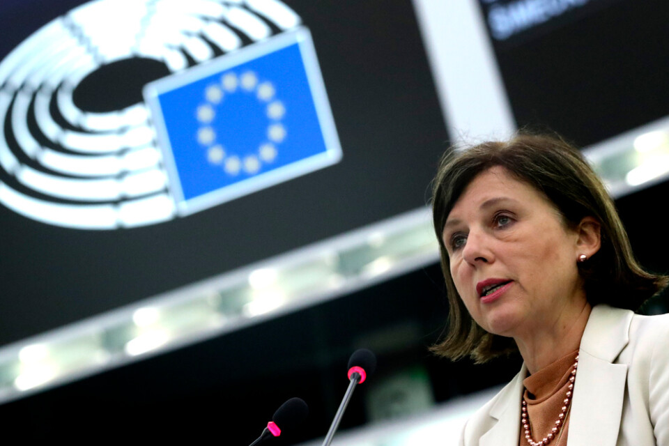 EU:s värderings- och öppenhetskommissionär Vera Jourová. Arkivfoto.
