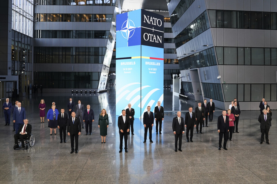 Natoländernas stats- och regeringschefer vid Natos högkvarter i Bryssel 14 juni 2021. Arkivbild.