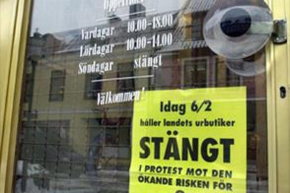 Torstenssons Ur var den enda klockaffären i Kristianstad som höll stängt under tisdagens manifestation mot våld och rån.