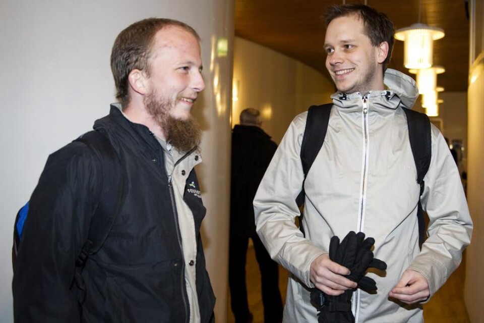Pirate Bays grundare Gottfrid Svartholm Warg och Peter Sunde.