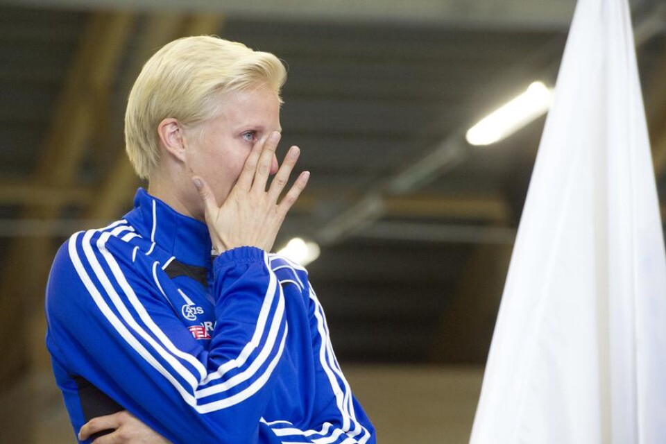Det blev en känslosam lördag för Carolina Klüft när hela friidrotts-Sverige hyllade IFK Växjö-tjejen nu när hennes aktiva karriär är över. Foto: LARS-GÖRAN RYDQVIST