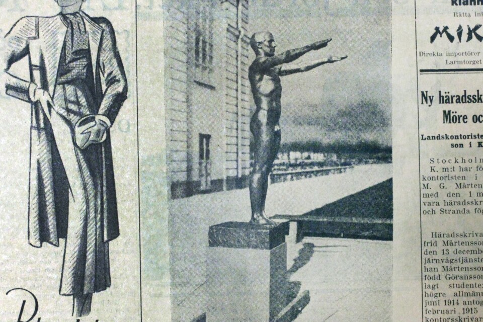 Den här bilden av simhopparen kunde man hitta i Barometern den 21 april 1934,