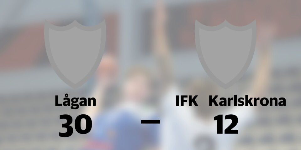 IFK Karlskrona utklassat av Lågan borta