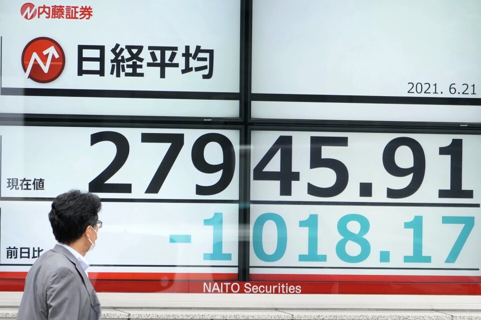 Tokyobörsens Nikkei 225-index avslutade veckan med sjunkande kurser. Arkivbild.