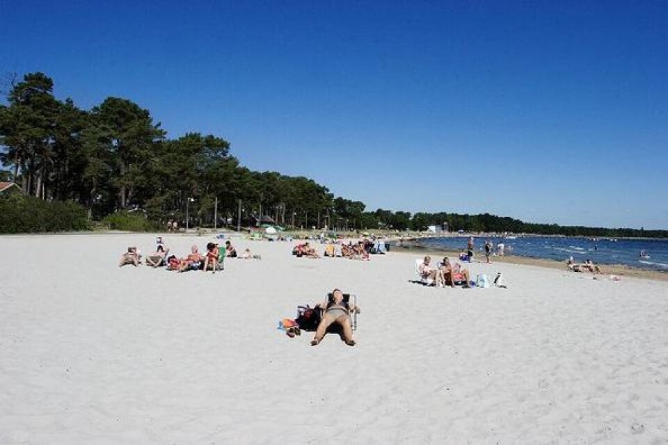 Inte mycket folk på Åhus nya strand. Bild: Sandra Henningsson