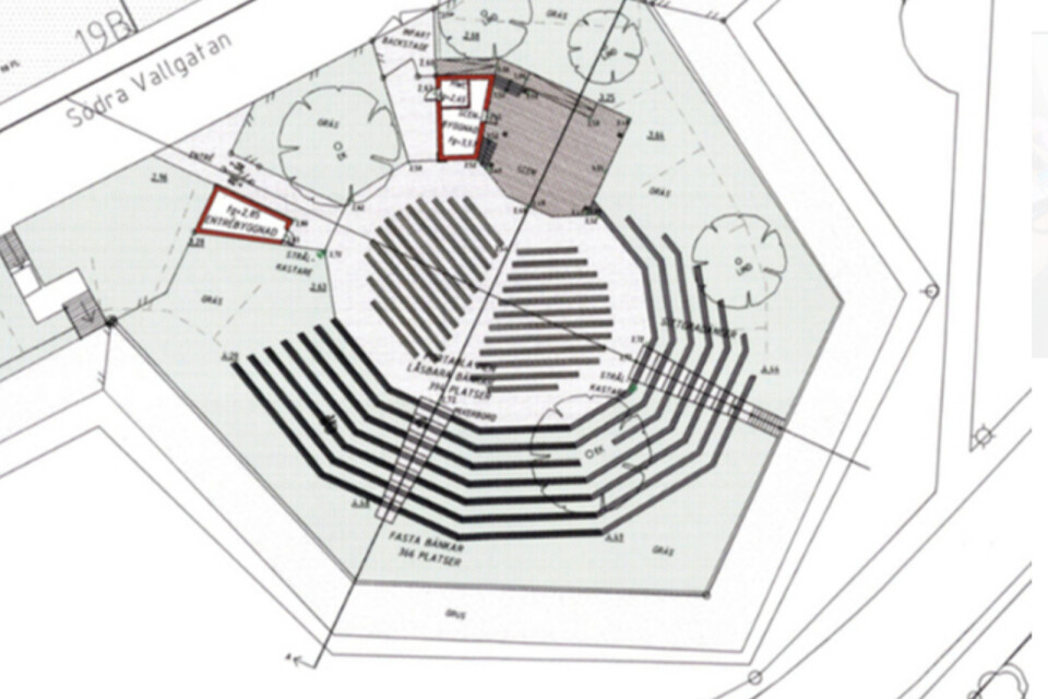Så här ska amfiteatern i Bastionen på Kvarnholmen i Kalmar se ut när den står klar, enligt bygglovet.