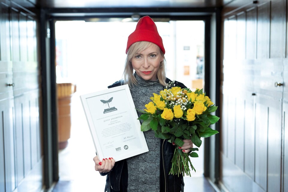 Barnradions bokpris 2018 gick till Comedy queen av Jenny Jägerfeld. Foto: Micke Grönberg/Sveriges Radio.