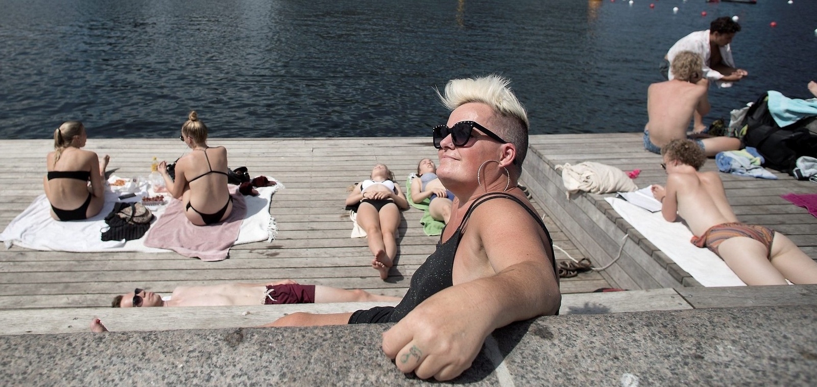 Henrietta Basteholm bor i området och badar ofta vid Islands Brygge. Foto: Jörgen Johansson