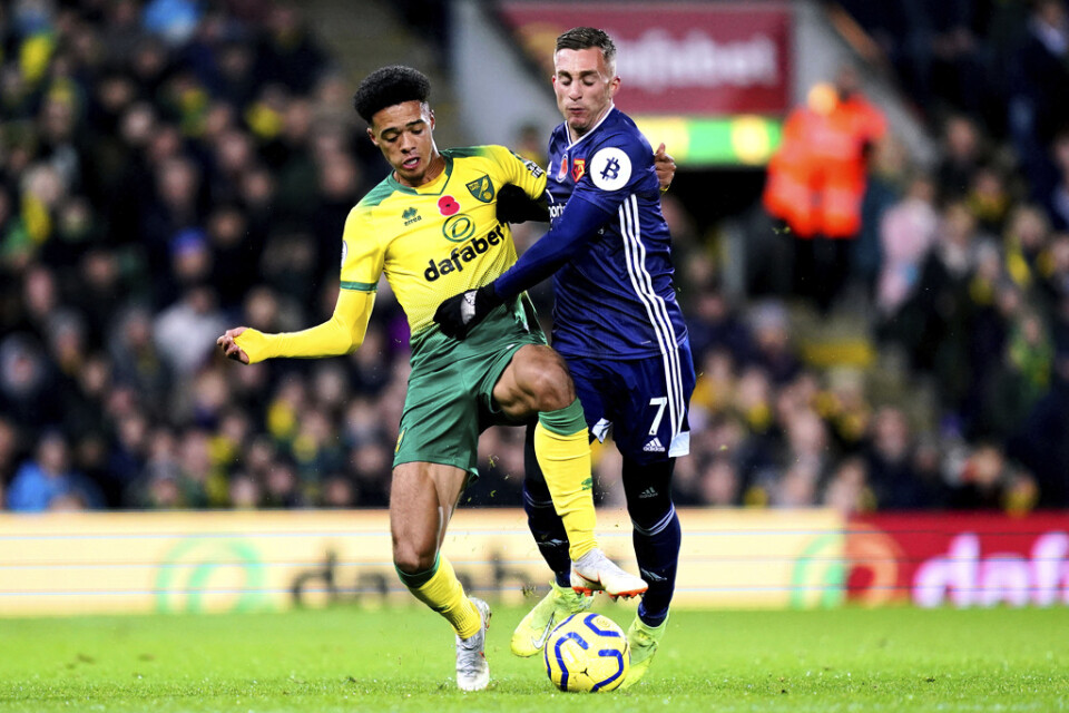 Watfords Gerard Deulofeu, höger, satte 1–0 och spelade fram till 2–0 borta mot Norwich.