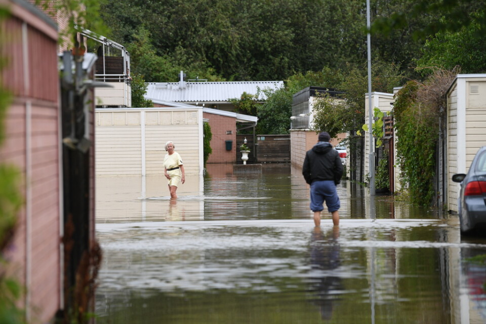 Översvämningar i Gävle i augusti i fjol.