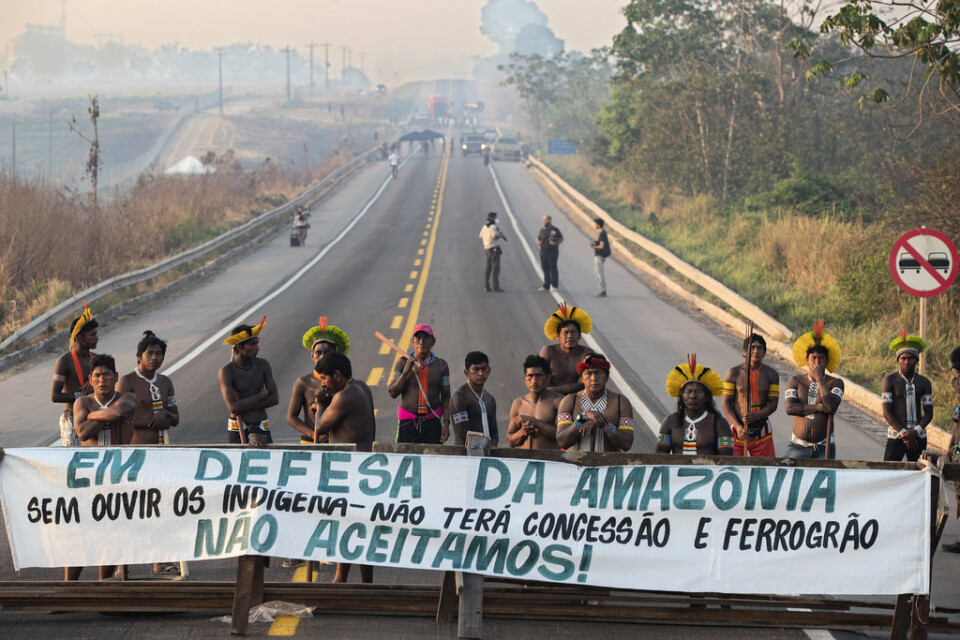 Urfolk i delstaten Para i en demonstration till stöd för skyddet av Amazonas 2020.