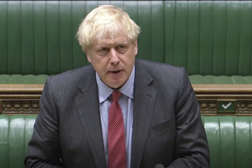 Boris Johnson i underhuset på tisdagen.
