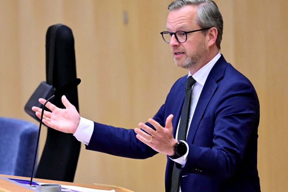 Finansminister Mikael Damberg (S) under onsdagens budgetdebatt i riksdagen.