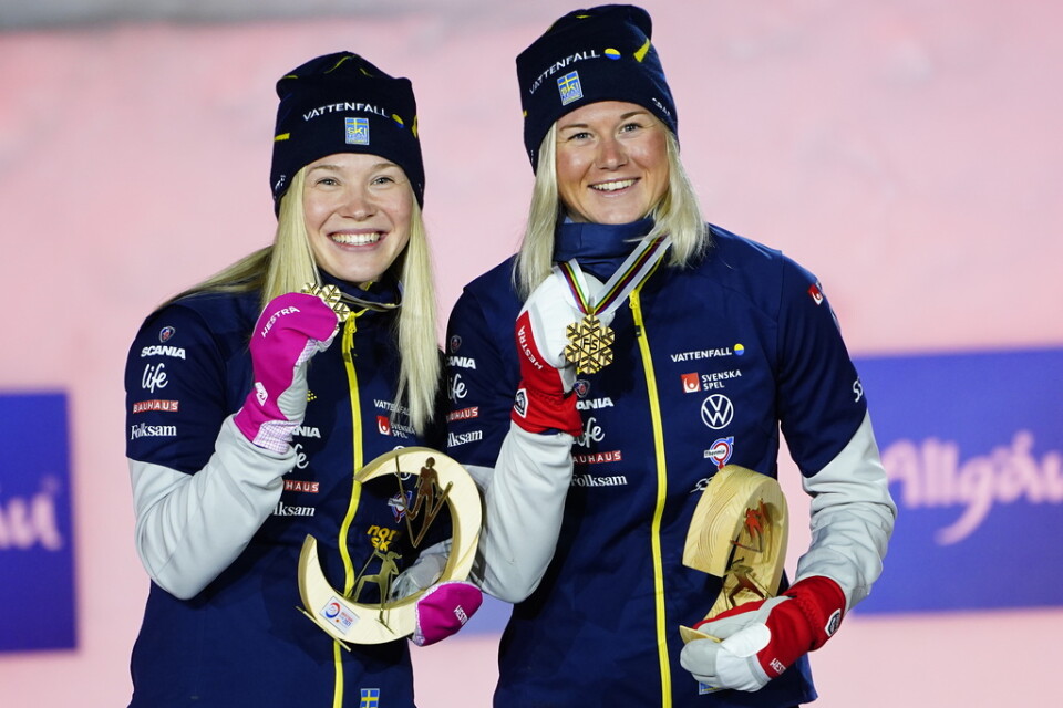 Sprintstjärnorna Jonna Sundling och Maja Dahlqvist är två stora svenska guldhopp i Peking. Arkivbild.