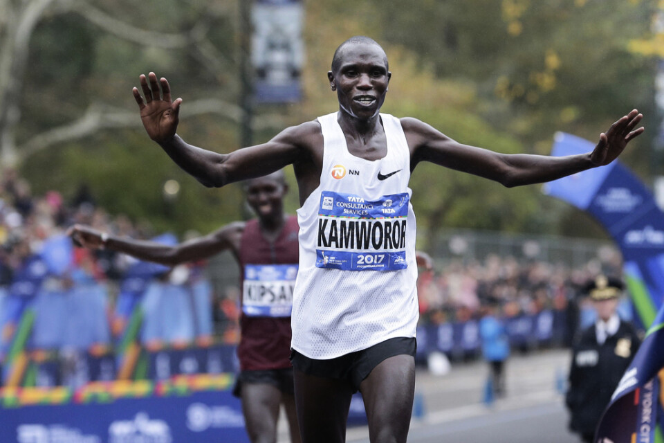 Kenyas Geoffrey Kamworor satte nytt världsrekord på halvmaran. Arkivbild.