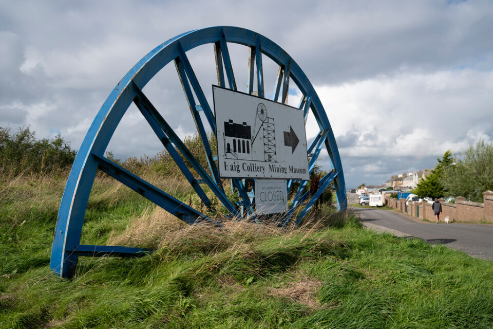 Haig Colliery Mining Museum i den brittiska kuststaden Whitehaven påminner om ortens förflutna. Arkivbild.