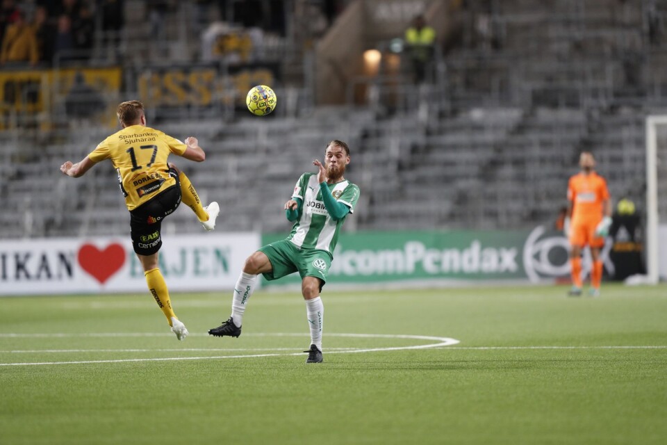 Elfsborg och Hammarby under fotbollsmatch i Allsvenskan.