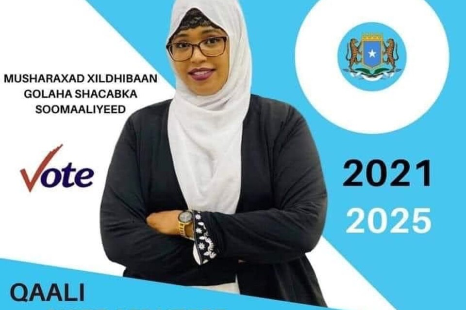 Brave. Qaali Ali Shire, who used to work at Kb Mosaik, is one of the few women candidates in the Somali election in 2021. We send her our warmest good wishes.