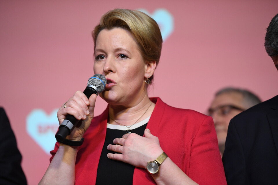 Sittande borgmästare, socialdemokraten Franziska Giffey, erkände sig besegrad i ett tal på partiets valvaka.