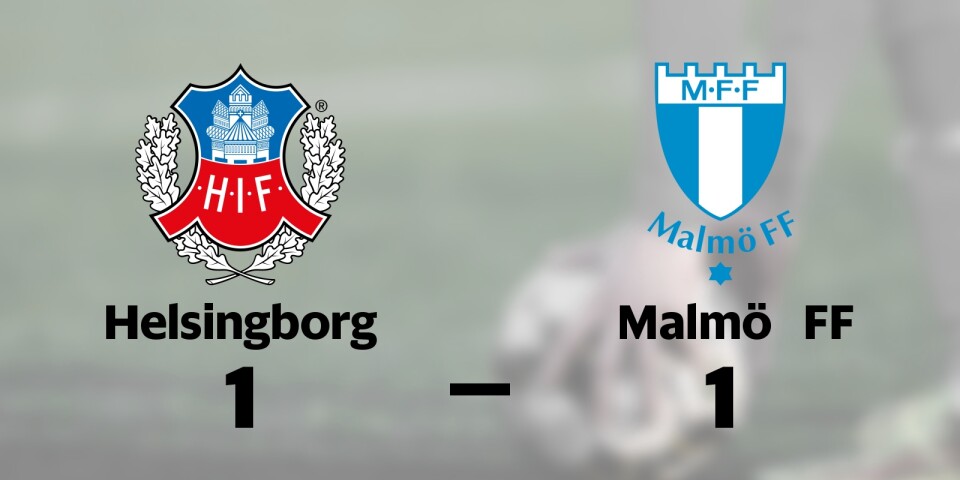 Oavgjort för Helsingborg hemma mot Malmö FF