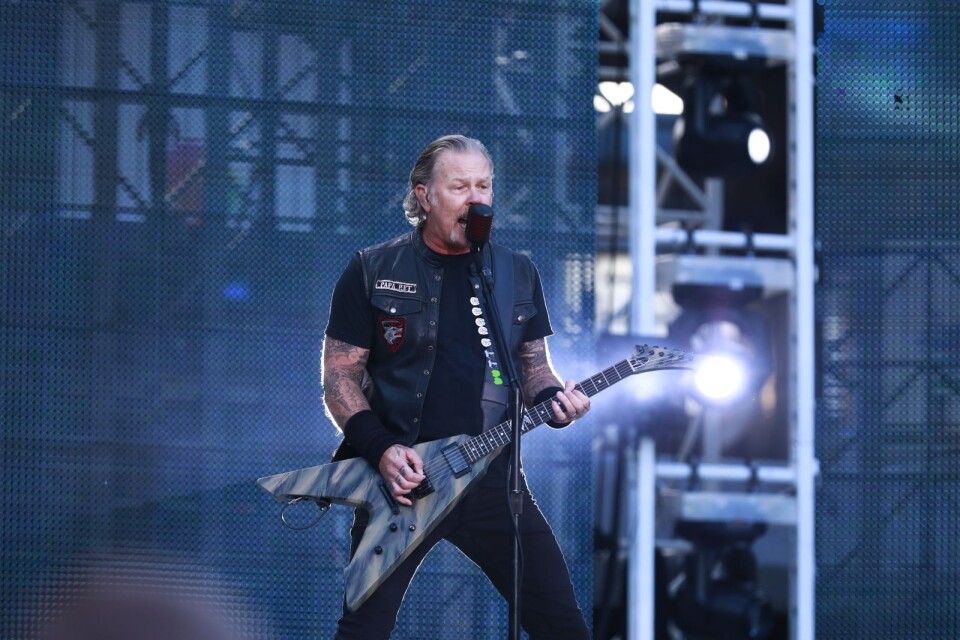 Sångaren James Hetfield under Metallicas konsert  på Ullevi.