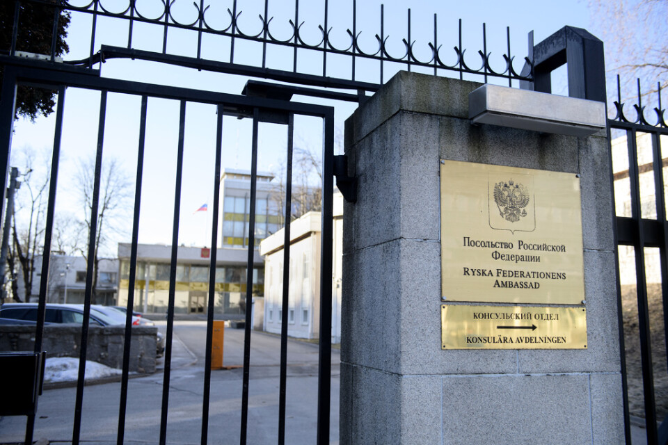 Ryska ambassaden ligger på Gjörwellsgatan i Stockholm, men gatunamnet kan nu komma att ändras. Arkivbild.