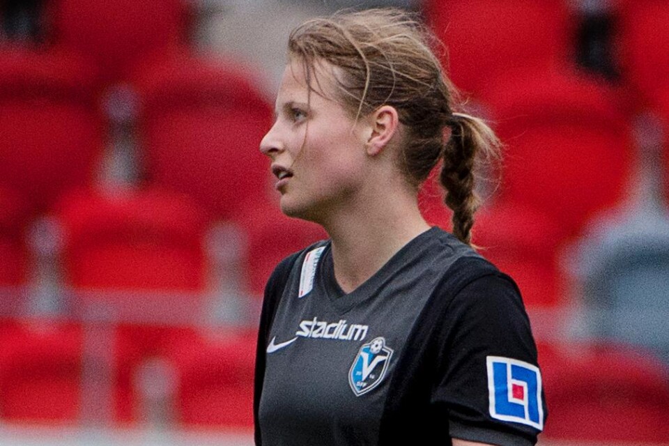 Anna Anvegård, tvåfaldig målskytt i kvällens match. Foto: Lena Gunnarsson