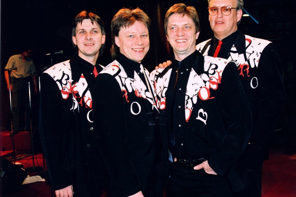 1992 deltog The Shanes i Melodifestivalen. Från vänster Sven Hellsten, Lennart Grahn,Tommy Wåhlberg och Bengt Arenblad. Arkivbild.